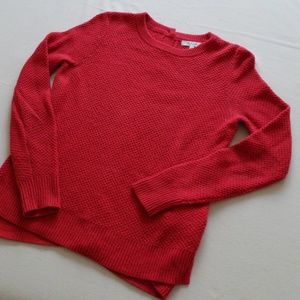 Madewell "Backroad" button back Red Cotton Sweater